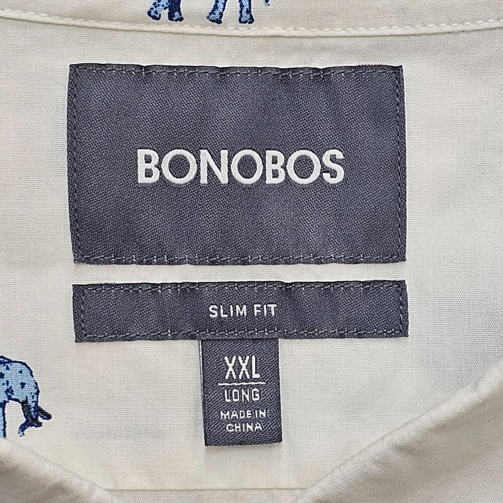 Bonobos Elephant Print Slim Fit Button Down Long … - image 4
